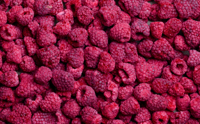 Gefriergetrocknete Himbeeren