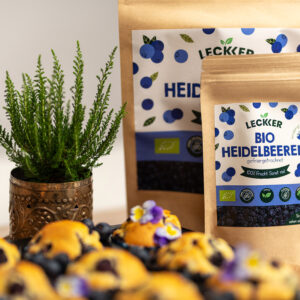 Gefriergetrocknete Blaubeeren in Blaubeermuffins