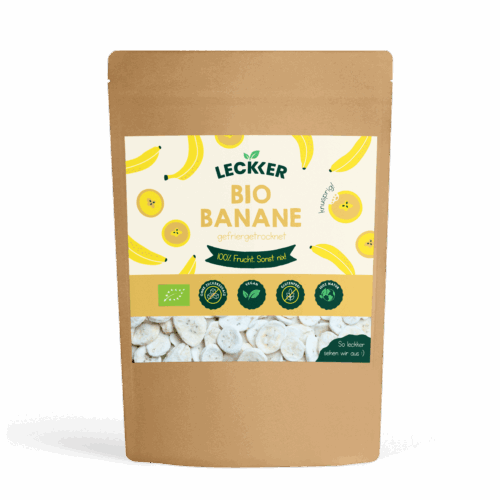 Gefriergetrocknete Banane Packung