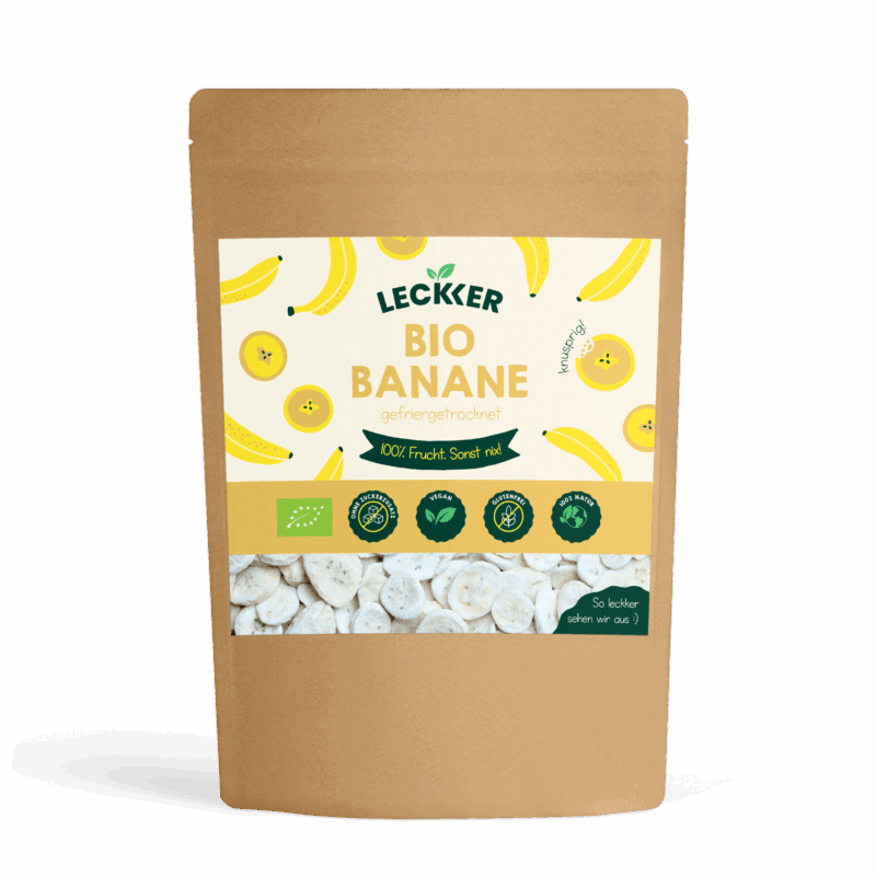 Gefriergetrocknete Banane Packung