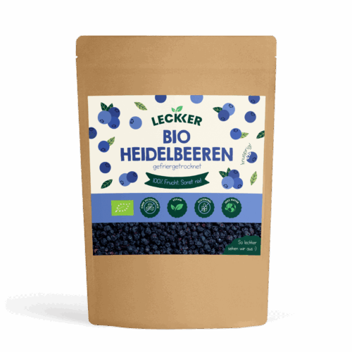 Gefriergetrocknete Heidelbeeren Packung