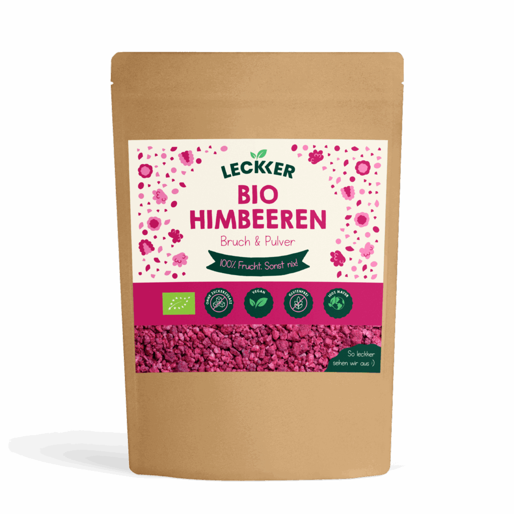 Gefriergetrocknete Himbeeren Bruch Verpackung