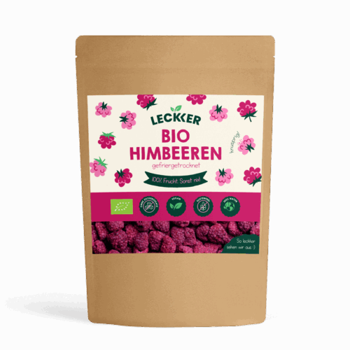 gefriergetrocknete Himbeeren Packung